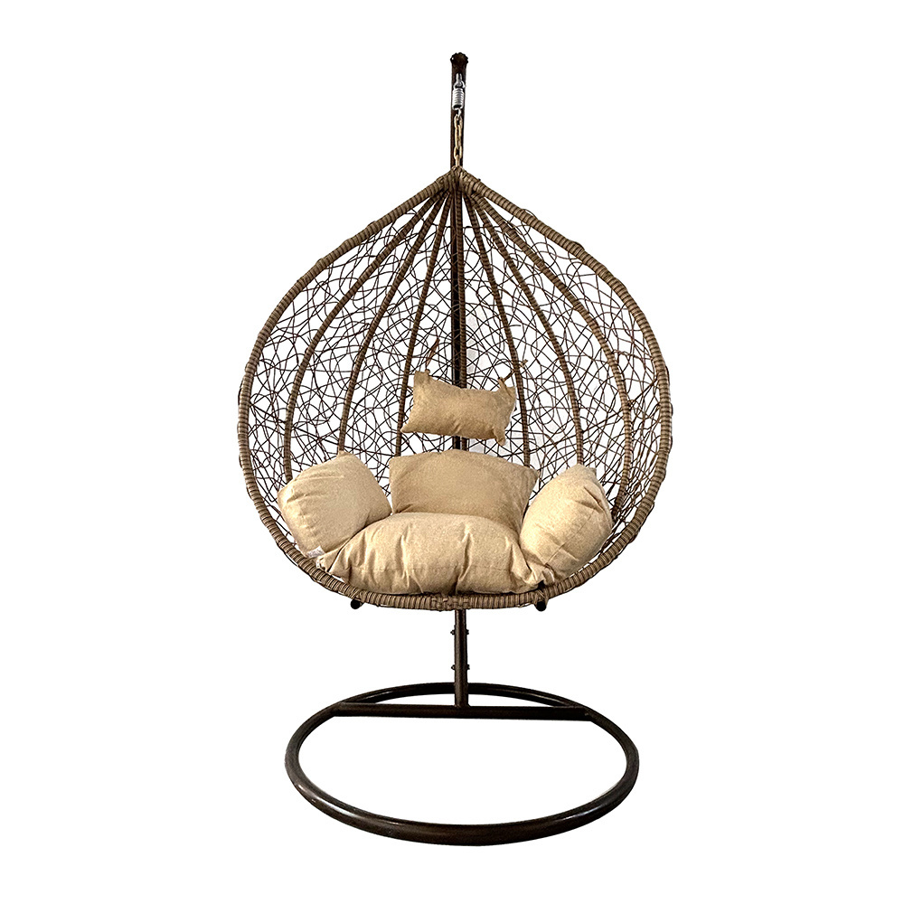 Round hanging swing chair rattan porch swing hanging chair cover wicker single swinging egg chairs