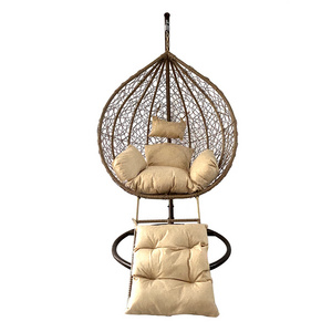 Round hanging swing chair rattan porch swing hanging chair cover wicker single swinging egg chairs