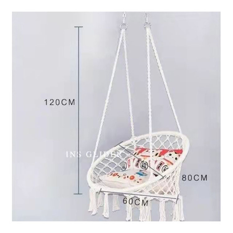 Macrame Swing Boho Rattan Chair Hanging Hammock Swing Glider Chairs Indoor Outdoor Patio Porch Garden Balcony Chair