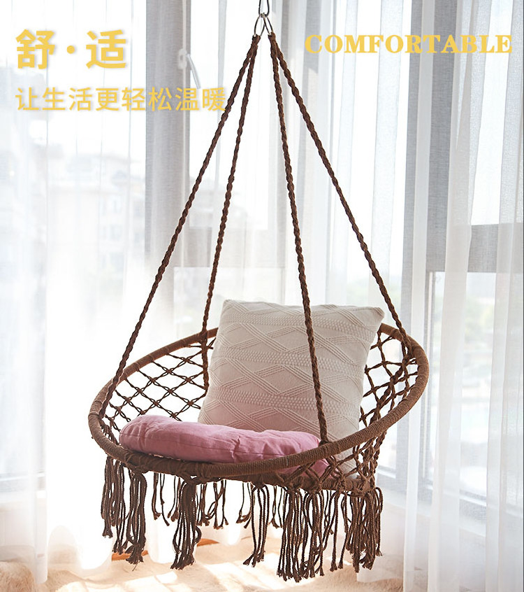 Hanging Boho Rope Swing Chair Macrame Hammock Seat Dolna Outdoor Indoor Balcony Swing Chairs