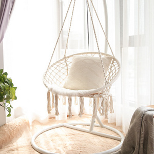 Hanging Rope Swivel Swing Chair Macrame Hammock Seat Outdoor Indoor Swing