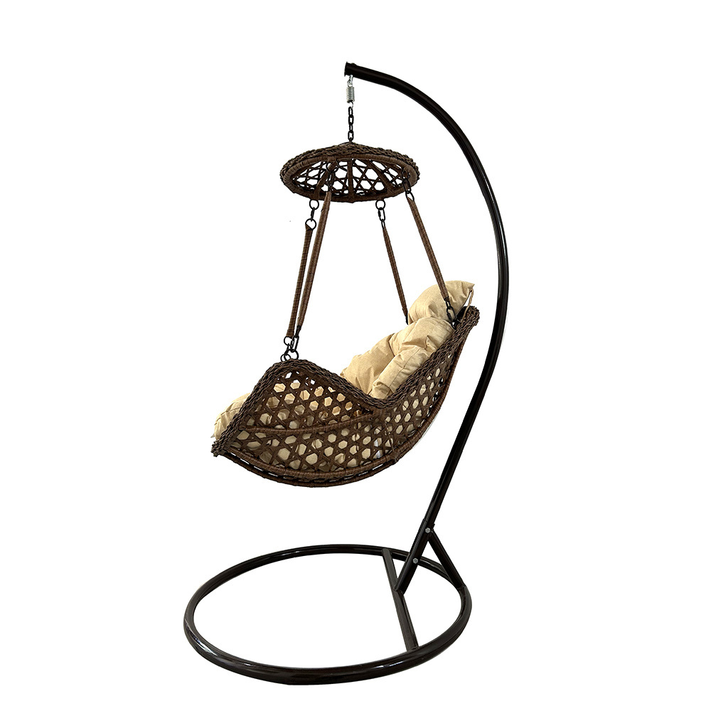 ABS Outdoor Furniture Patio Swings Hanging Egg Swing Chair With Metal Stand Indoor Wicker Rattan Garden Furniture Hanging Chair