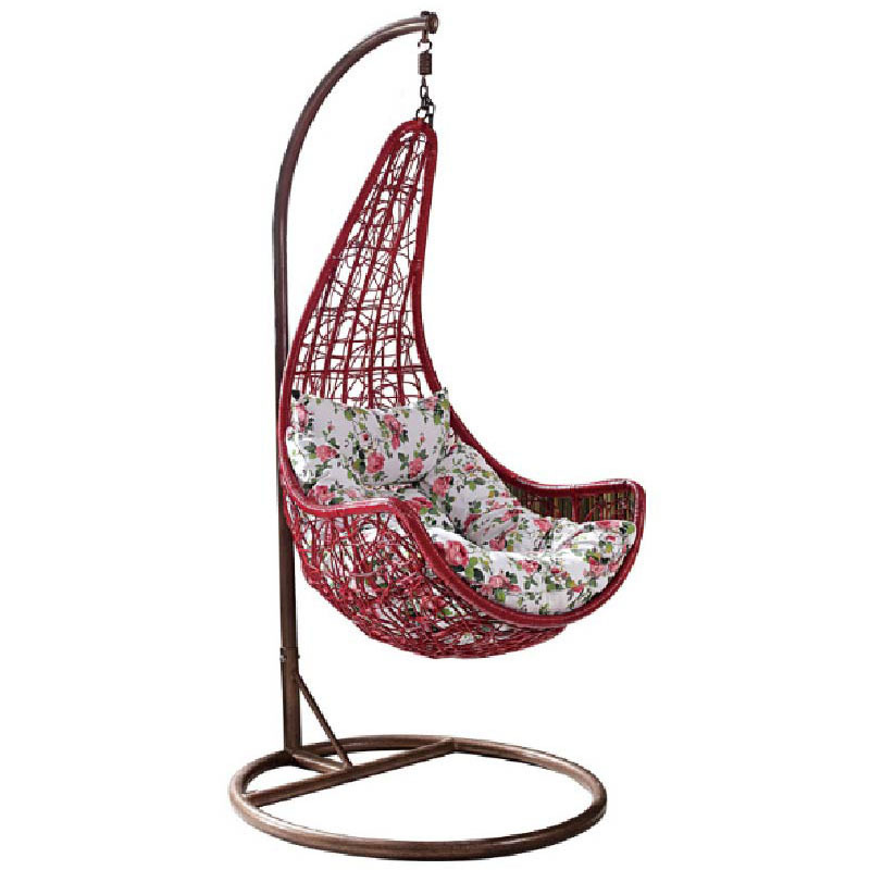 Rattan steel hanging egg shaped outdoor garden round swing bed cushion patch fittings for swing beds