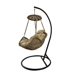 ABS Outdoor Furniture Patio Swings Hanging Egg Swing Chair With Metal Stand Indoor Wicker Rattan Garden Furniture Hanging Chair