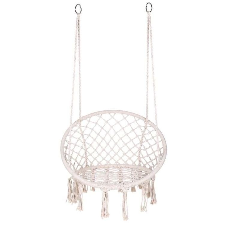 Macrame Swing Hanging Cotton Rope Swing Chair Hanging Hardware Kits Unjale Indoor Outdoor Tree Swing