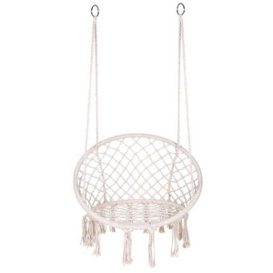 Macrame Swing Hanging Cotton Rope Swing Chair Hanging Hardware Kits Unjale Indoor Outdoor Tree Swing