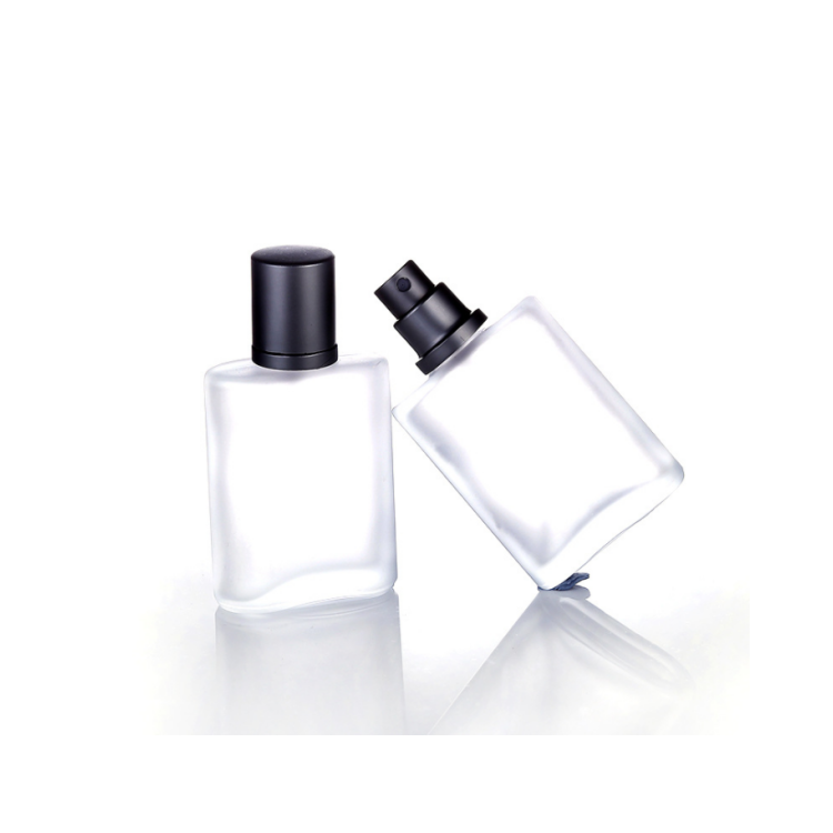 frosted glass spray 50ml perfume bottle with atomizer screw neck