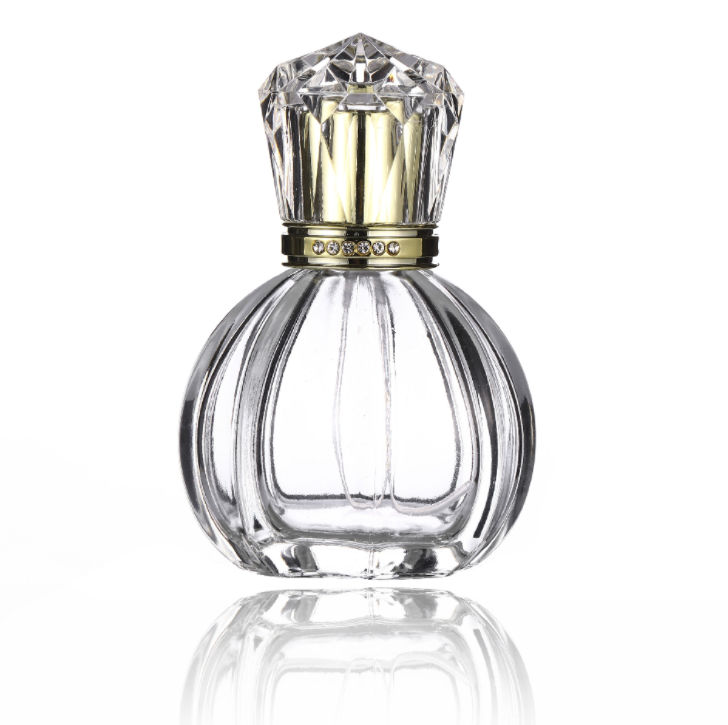 Spray empty glass spray perfume bottle sphere flat cosmetic packaging pump essential oil bottle