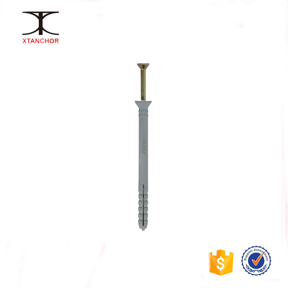 M8x80 PE Nylon hammer fixing anchor, shell with nails,Fish umbrella screw,Wall plug,Customized,thermal insulation blocks,