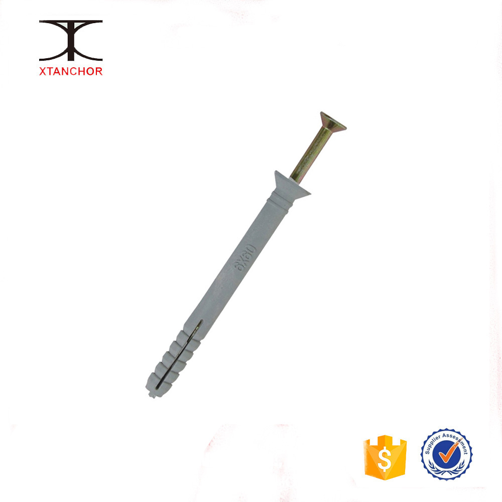 M8x80 PE Nylon hammer fixing anchor, shell with nails,Fish umbrella screw,Wall plug,Customized,thermal insulation blocks,