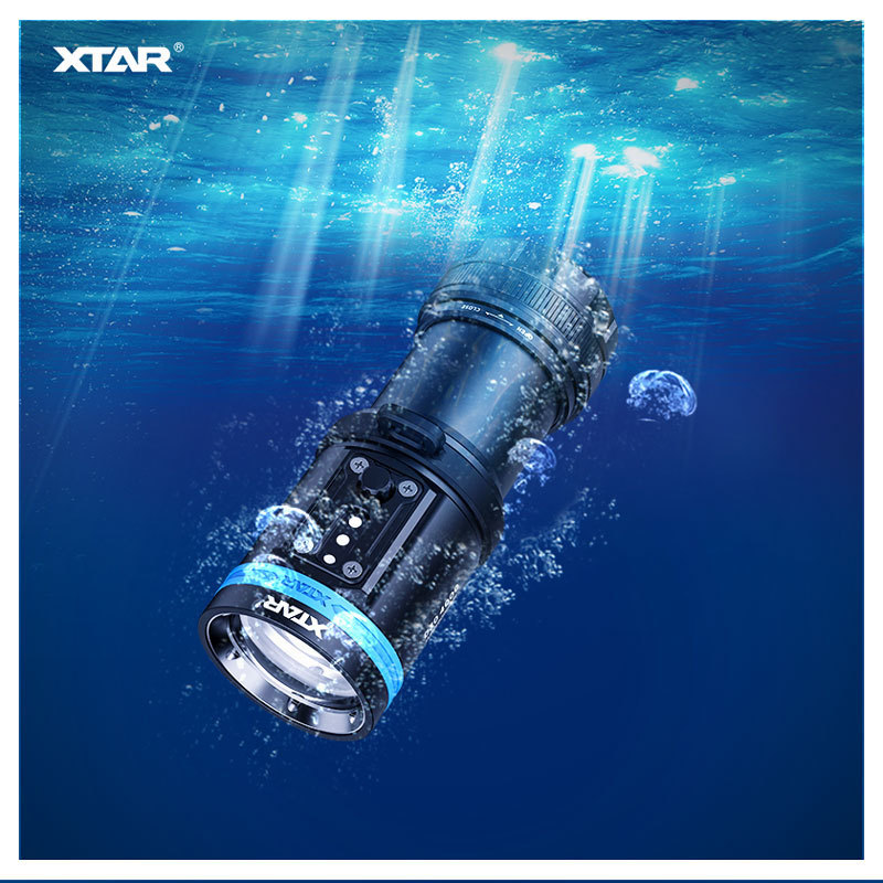 XTAR photography diving fill light red purple blue beam three color changing lighting multifunction dimming light led flashlight