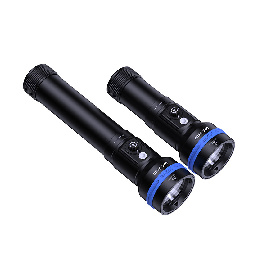 Chinese Xtar D26 Magnetic Push Button Switch Long Shot 2500 High Lumens Diving Flashlight Led