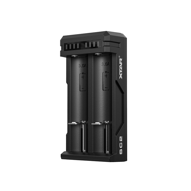 XTAR QC3.0 Smart 3.7v Battery Charger 2 Slot 18650 21700 26650 Lithium Ion Battery Charging