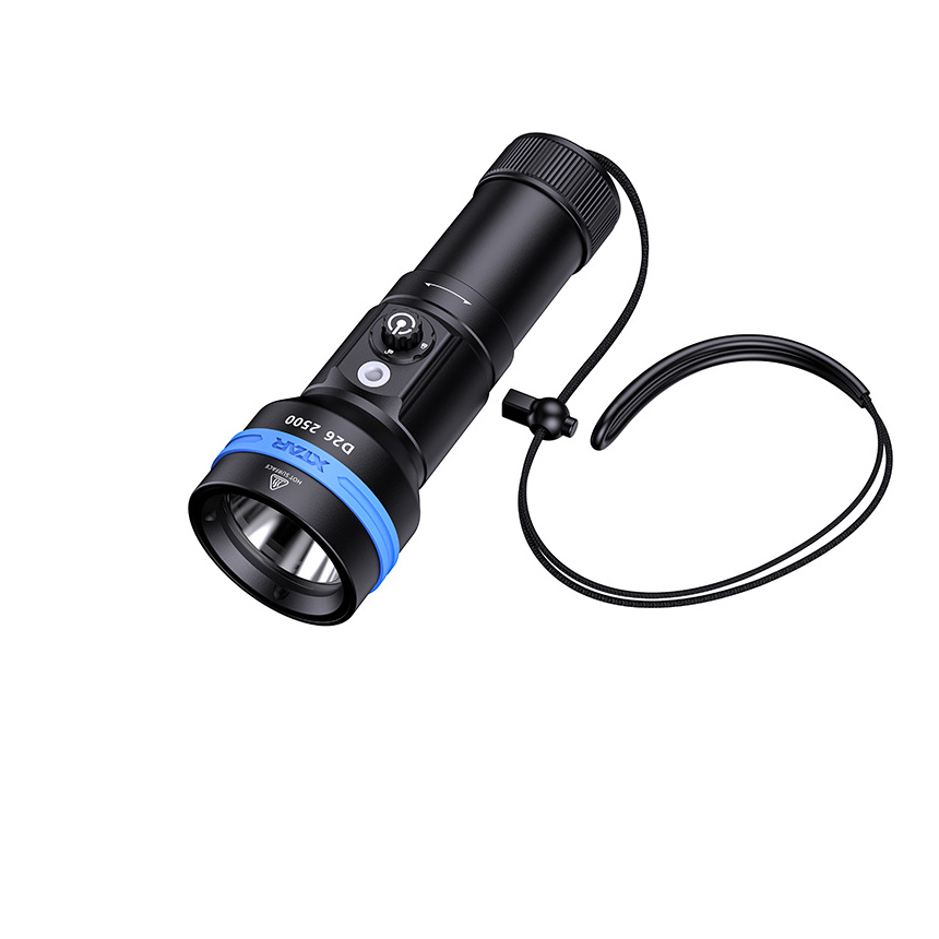 Chinese Xtar D26 Magnetic Push Button Switch Long Shot 2500 High Lumens Diving Flashlight Led