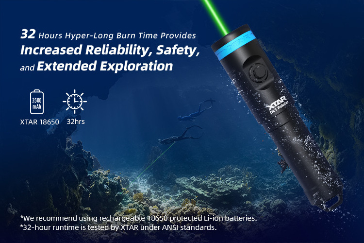 XTAR NEW DL1 Aluminum Alloy Professional LED Green Beam Diving Laser Pointer Flashlight Laser Sight Torch