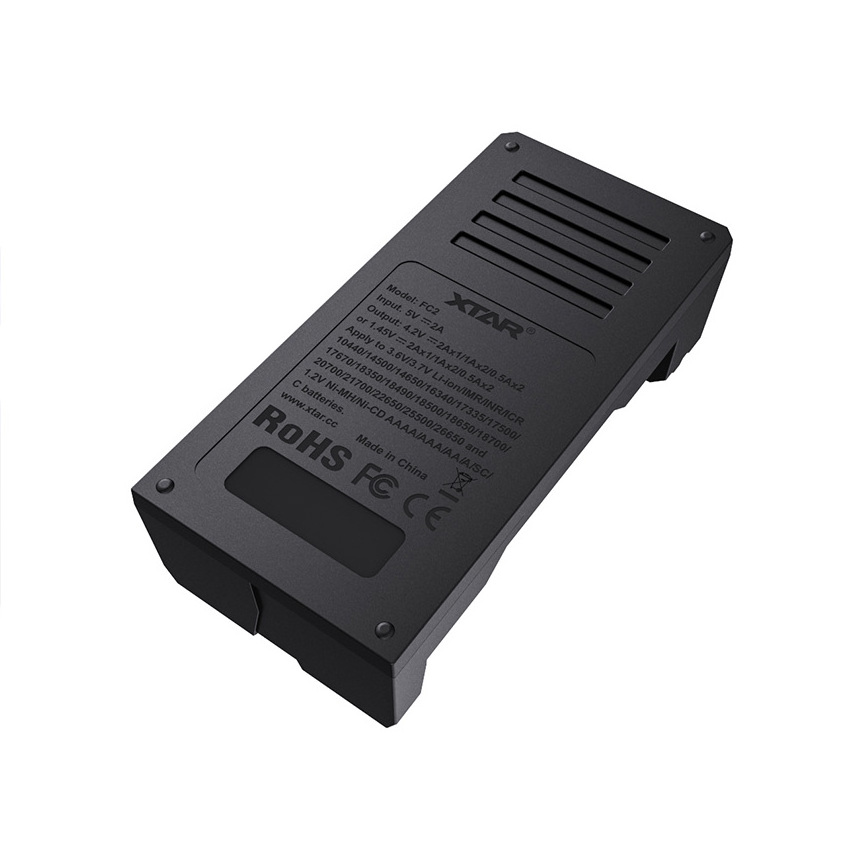 FC2 18650 Battery Charger 2 Cell Cylindrical 18500 18650/21700/26650 3.7v Li-ion Universal usb Battery Charger 2 slots