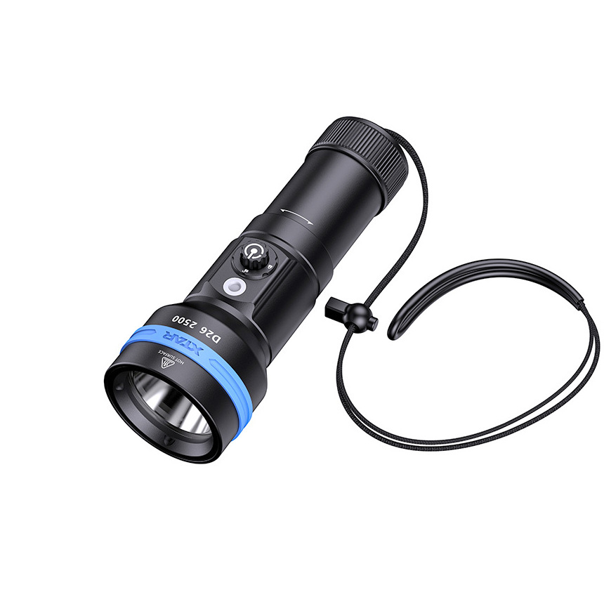 XTAR D26 2500lm LED Underwater 100 meter Diving Torch Professional Scuba Tauchlampen Diving Flashlight with Long Handles