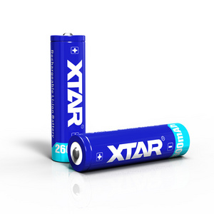 Xtar 18650 3.7v 2600mah Li Ion Rechargeable Battery Button Top Li-ion Protected Board Flashlight Battery