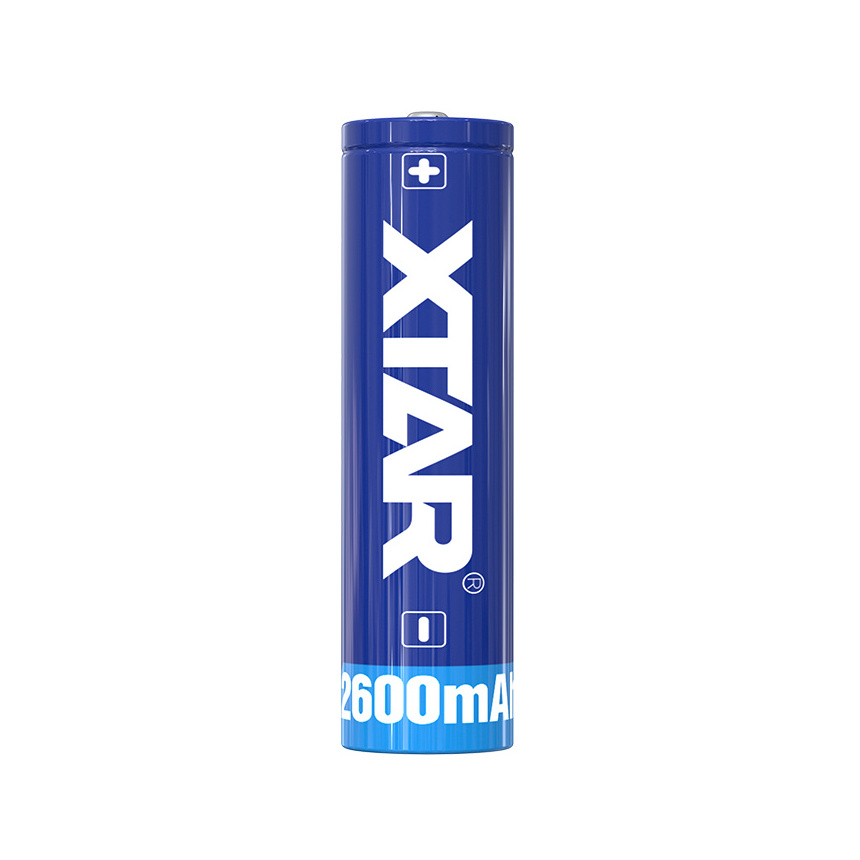 Xtar 18650 3.7v 2600mah Li Ion Rechargeable Battery Button Top Li-ion Protected Board Flashlight Battery