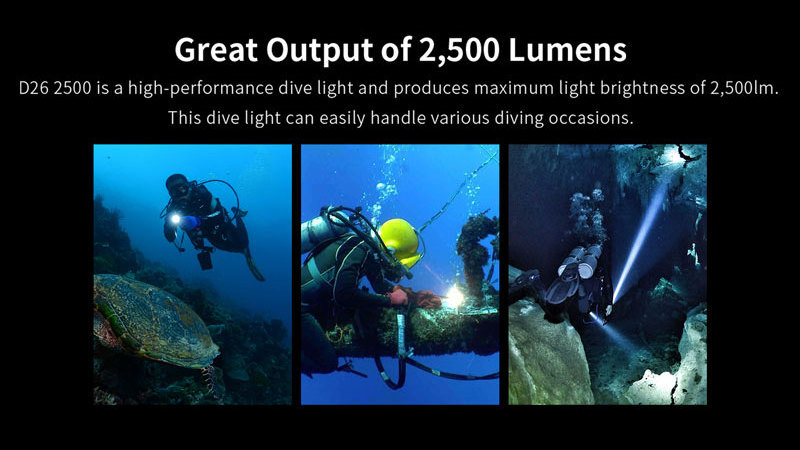 2500 Lumens Long Range Scuba Dive Night Light Spotlights Led Torch Waterproof Under Water 100m Diving Flashlight High Quality