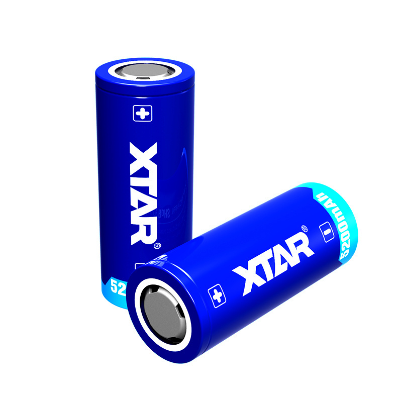 Xtar Cylindrical 26650 Li Ion Battery 5200mah High Capacity Battery Lithium Ion Rechargeable Flashlight Battery