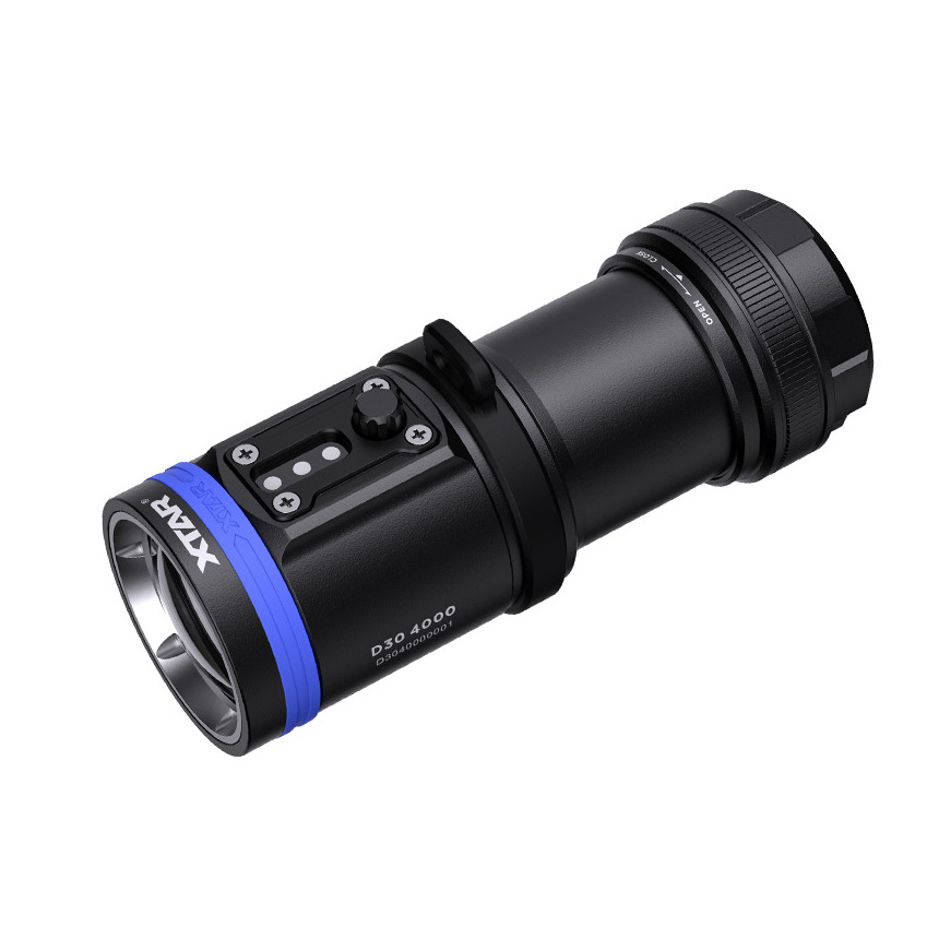 D30 4000 Lumens Red Blue UV Light Waterproof 9 Led Dive Torch Diving Flashlight for Professional Diving Photography Vlogging