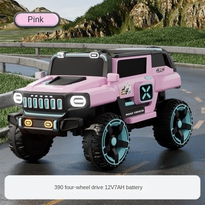 Cheap Pink 12V 4x4 Kids Electric Car 12 Volt 4WD Remote Control Ride-on Vehicle Rechargeable Battery Power Big Kids Two Car