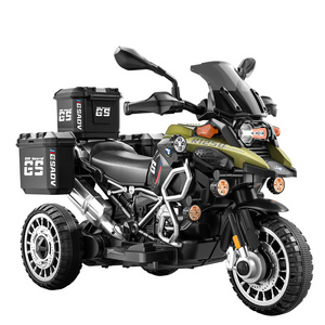 New electric children's police motorcycle two-wheel 12v large battery dual drive kids electric ride on motorcycle