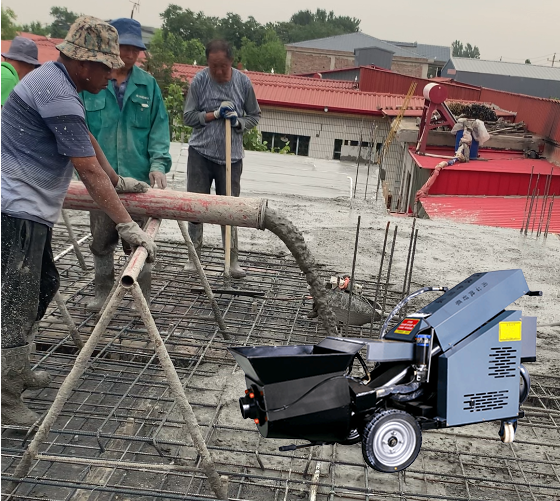 Diesel engine trailer concrete pump 50M3 diesel engine small concrete pump electric miniature concrete pump machine,