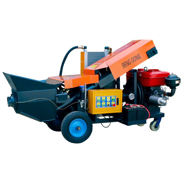 Sales of portable mobile trailer type cement concrete pumps, small concrete delivery pumps, mixing sales