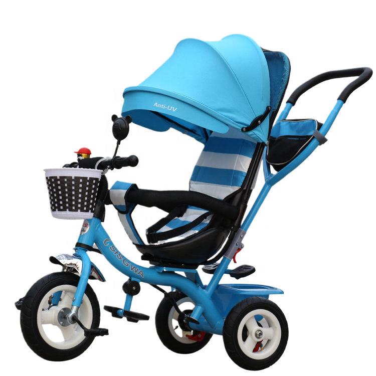 New Model Fashion Baby Trike 4-in-1 Kids' Gift with EVA Wheels Children's Car Tricycle Wholesale Cheap Pedal Trike