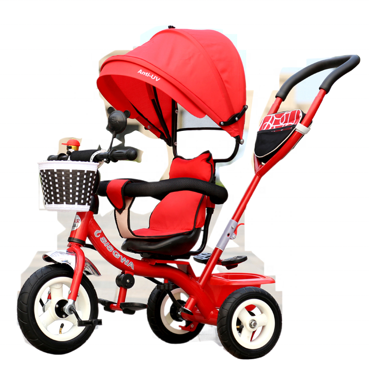 New Model Fashion Baby Trike 4-in-1 Kids' Gift with EVA Wheels Children's Car Tricycle Wholesale Cheap Pedal Trike