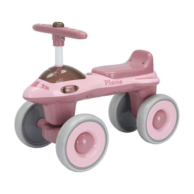 High Quality Pink Princess Four-Wheel Scooter for Kids Plastic Car Toy without Feet Factory Shipped at a Cheap Price