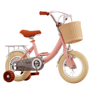 New pink Kids Bike 2-3-4- 9 year old boys and girls 12 inch bike toy bike with training wheels to prevent side falls