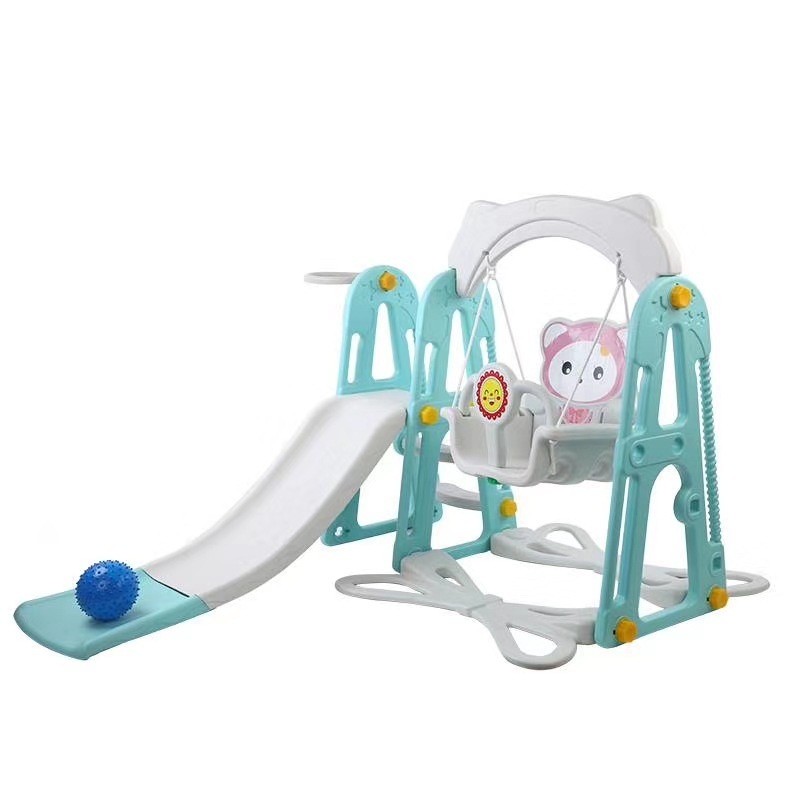 Latest 3-in-1 Indoor Large Combination Baby Swing and Slide Set Soft Features Super Cheap for Home Amusement Park