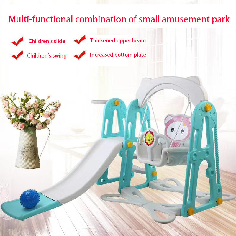 Latest 3-in-1 Indoor Large Combination Baby Swing and Slide Set Soft Features Super Cheap for Home Amusement Park