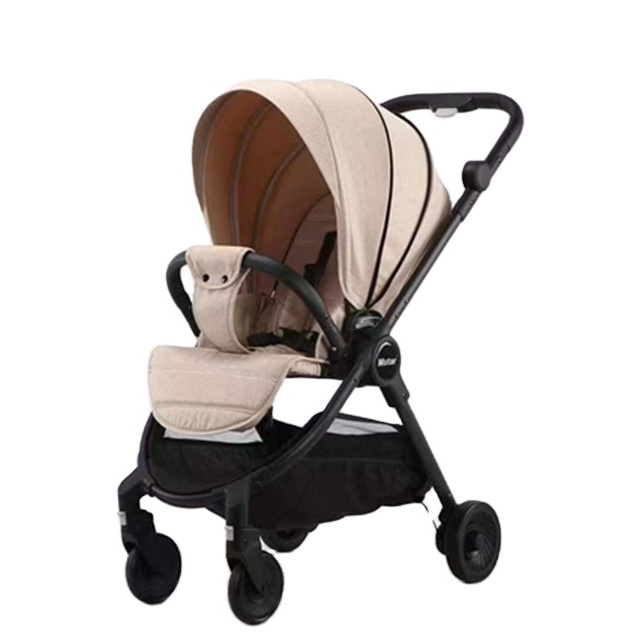 Baby stroller is a lightweight folding bidirectional baby stroller that can sit and lie down in a high landscape for newborns