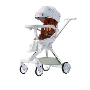 2024 The latest baby stroller folding aluminum shading two directions can sit or lie high landscape four-wheeled stroller