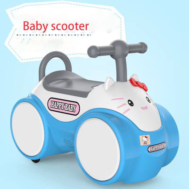 The latest children's scooter 1-2-3 year old cute baby walker wholesale four wheel toy Yo-yo car slide