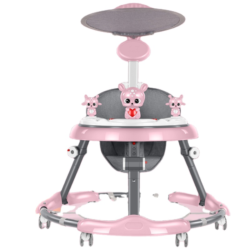 Baby walker Mute wheel baby walker 6 Plastic Wheels simple music adjustable seat height  Foldable factory wholesale