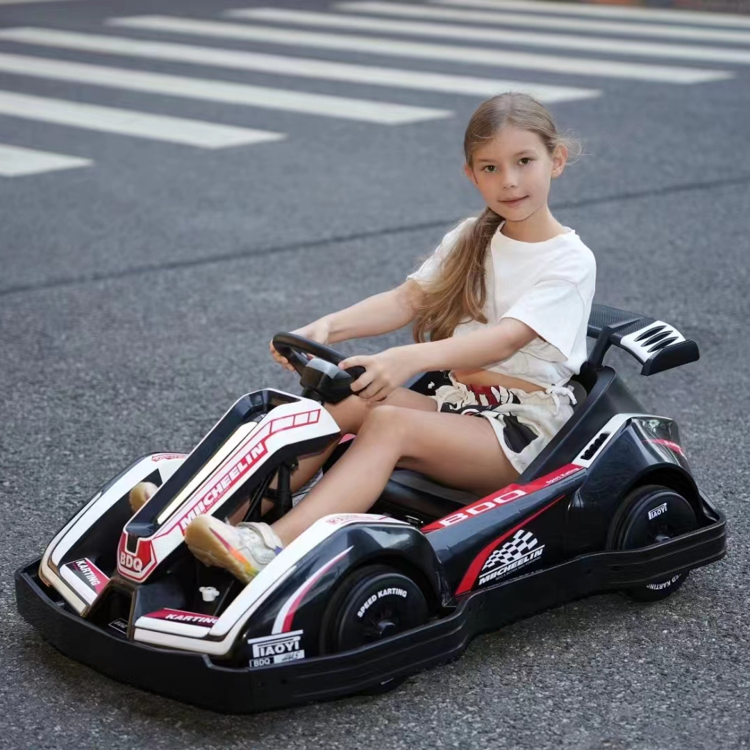 2023 Newest Go-Kart for Kids children ride on car 550 Dual drive battery powered electric go kart pedal cars