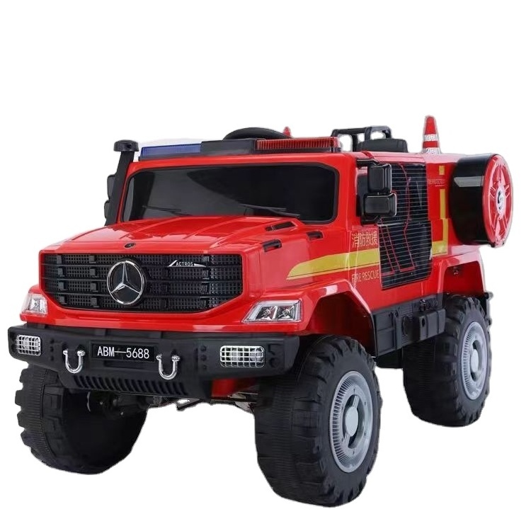 Kids battery operated car ride on toy police car with remote control Fire Engine