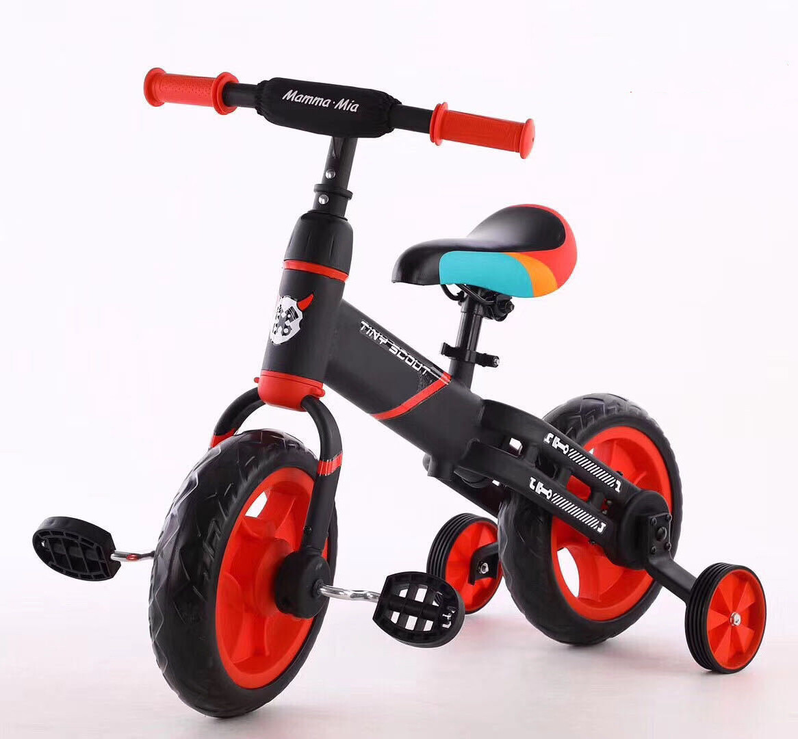 Fashion Mini 4 wheels balance pedal toy bike high carbon steel body Multiple color options pedal balance bike