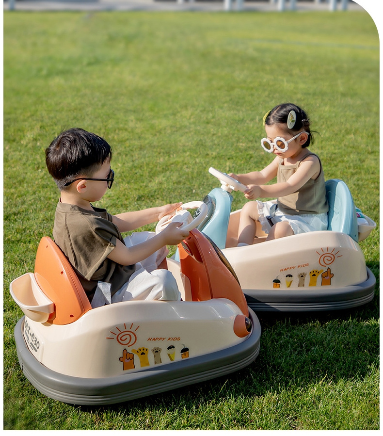 Newly designed cute mini Children's transfer car with 360 degree rotation parent-child carousel bumper car kids toy