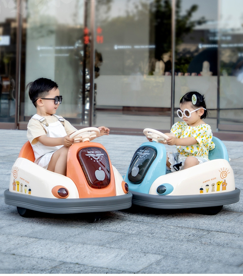 Newly designed cute mini Children's transfer car with 360 degree rotation parent-child carousel bumper car kids toy