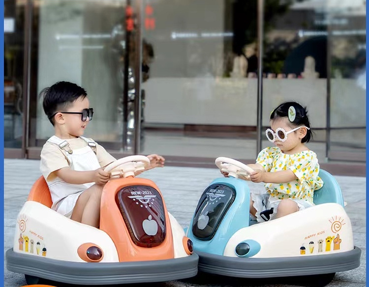 Newly designed cute mini Children's transfer car with 360 degree rotation parent-child carousel bumper car kids toy