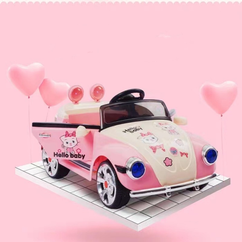 New design Children's electric vehicle Popular cute princess girl pink electric toy car pink beetle toy car