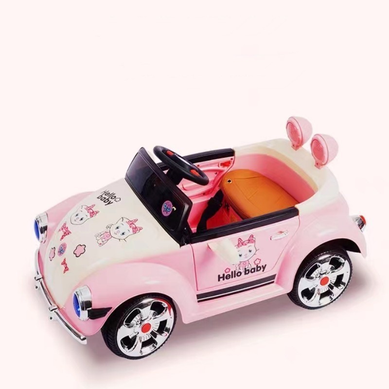 New design Children's electric vehicle Popular cute princess girl pink electric toy car pink beetle toy car