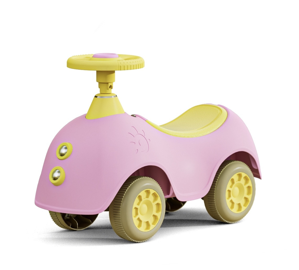 Simple Style No Pedals Girls And Boys Baby Ride Car Music Light Kids Toy Four Wheels Push Sliding On Cars For 1-6 Years Old