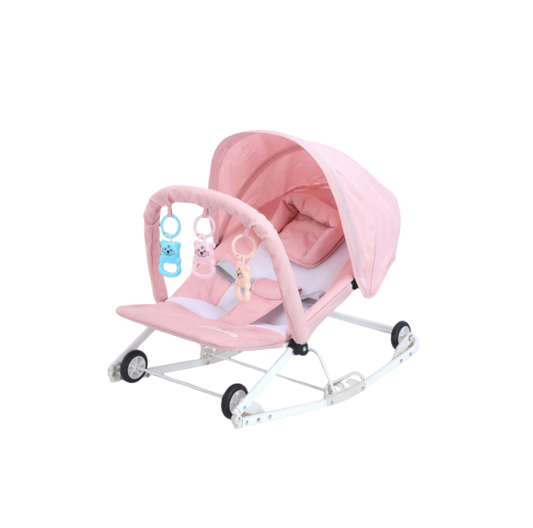 Multi-function Lie Chair Adjustment Baby Push Rocker Folding Portable Baby Rocking Chair With Four Wheels